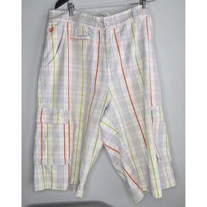 Baggy Rocawear Shorts Mens 40 Plaid‎ Cargo Y2K